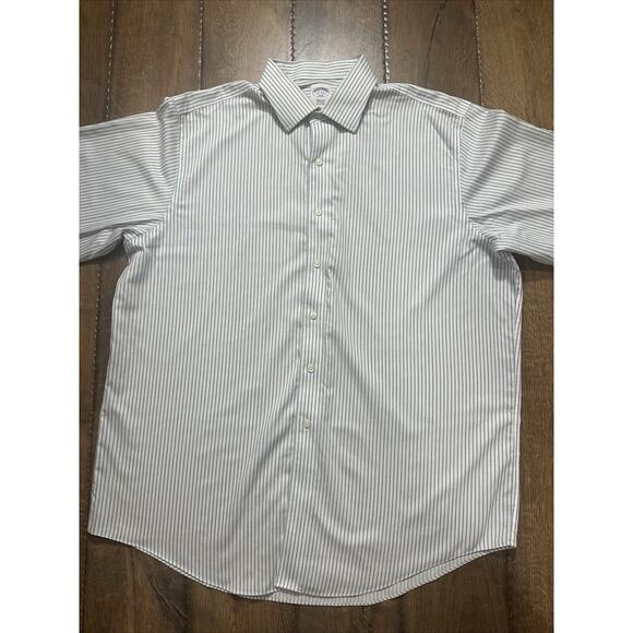 Brooks Brothers 1818 Regent Mens Shirt L Blue Button Down Striped - Picture 1 of 8